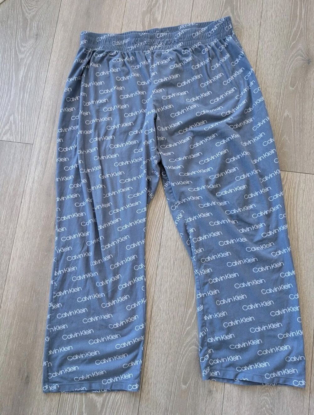 Calvin Klein XL UnisexCK Logo Pajama Pajama Pants Blue Gray No Drawstring